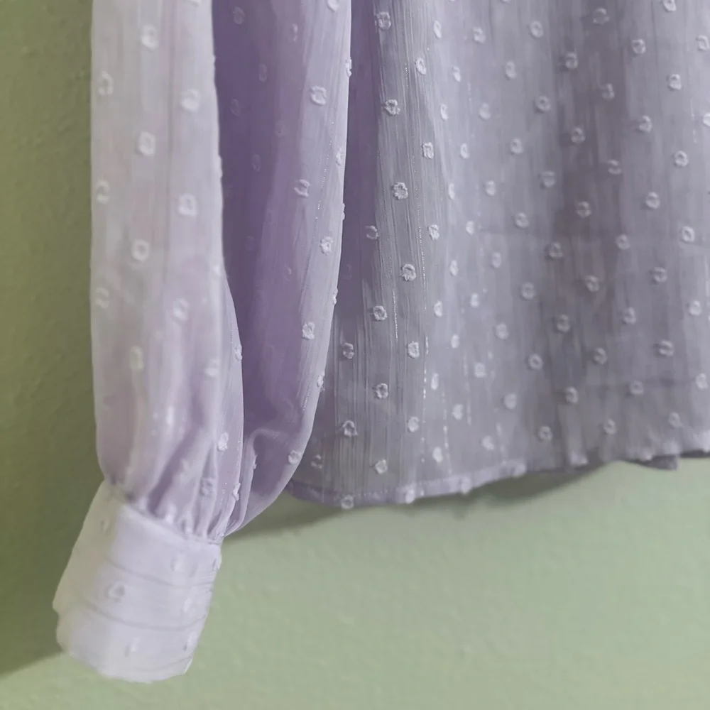 Sister Jane Lavender Blouse with White Collar - Picture 12 of 15